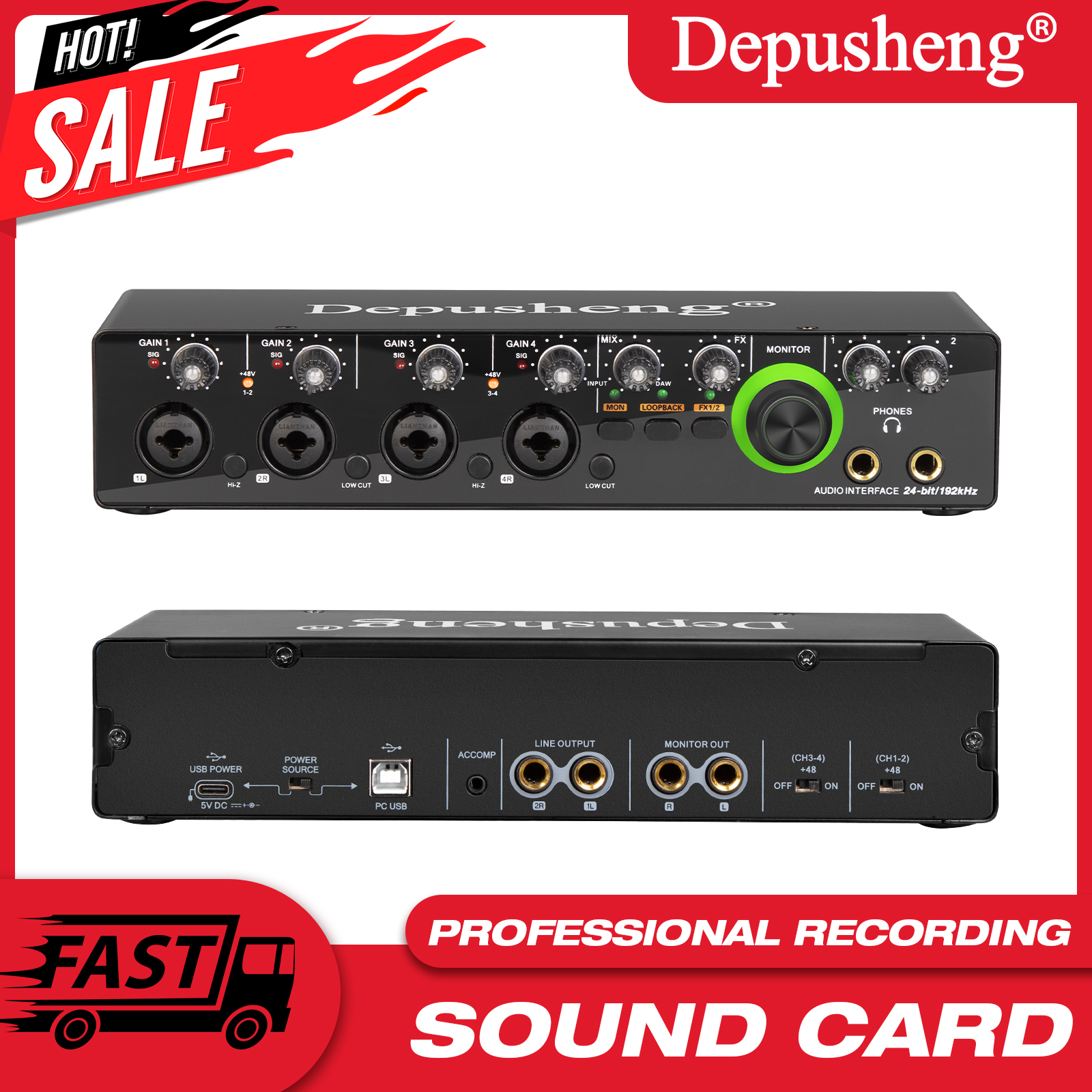 Audio Without Music - Newest 4 Channel Audio Sound Card