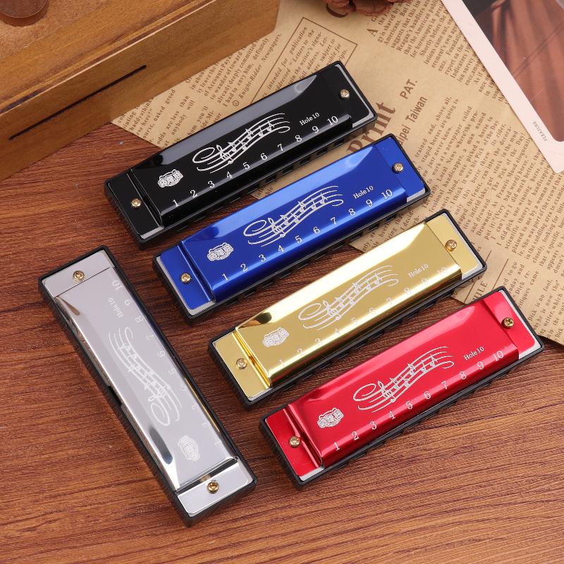 Harmonica 10 Hole - Metal Harmonica for Kids Beginner Students