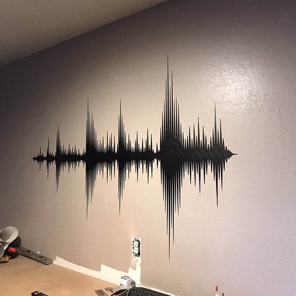 Audio Wave Wall Decal Sound Wa - Audio Music Wallpaper 리뷰 및 가격