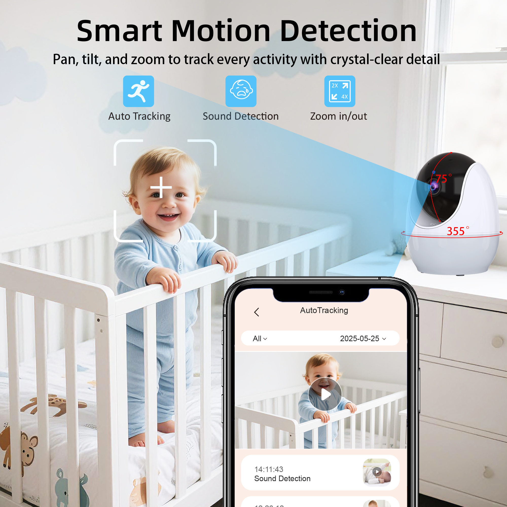 4.3 Inch Display Baby Monitor  - Audio Music Track 리뷰 및 가격