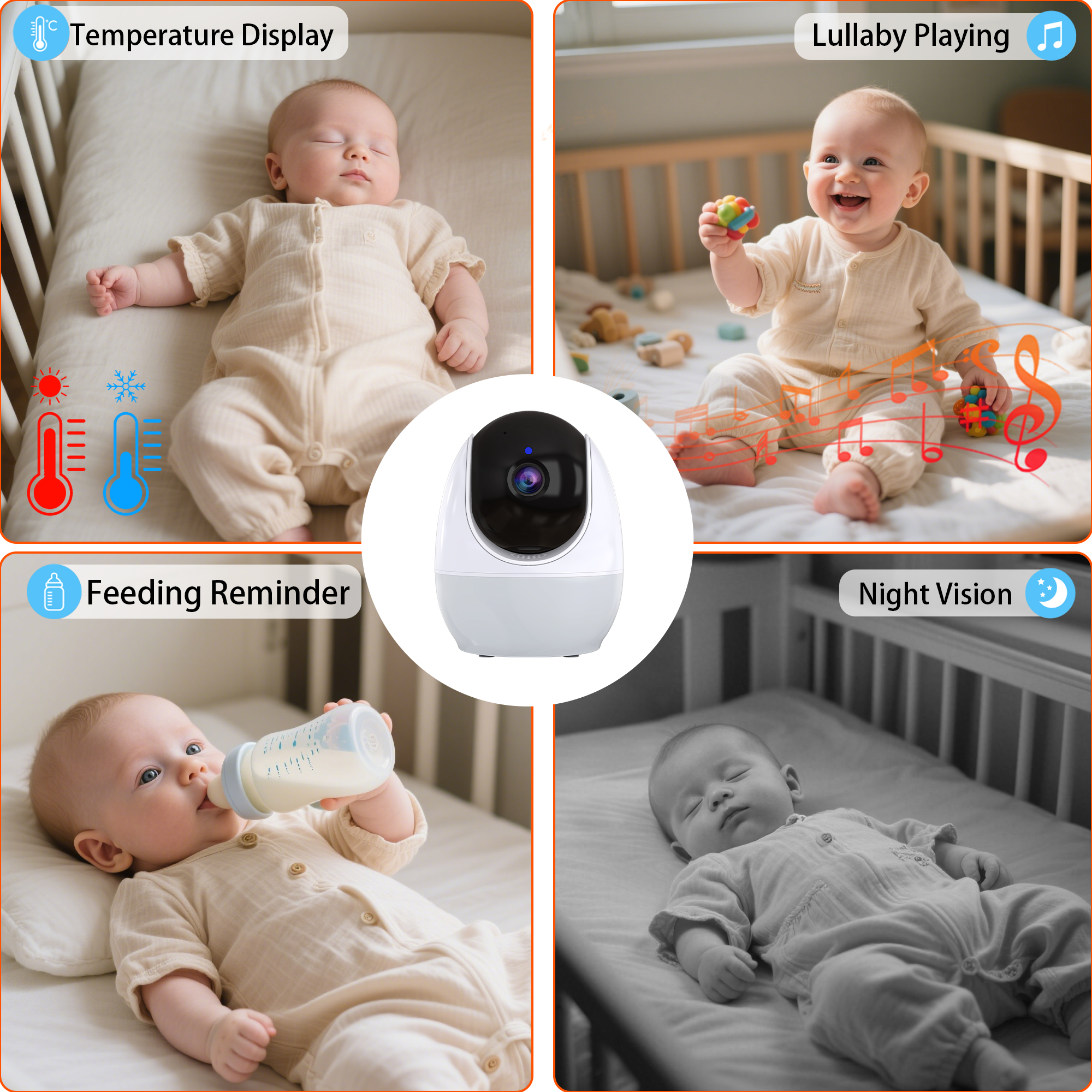 4.3 Inch Display Baby Monitor  - Audio Music Track 리뷰 및 가격