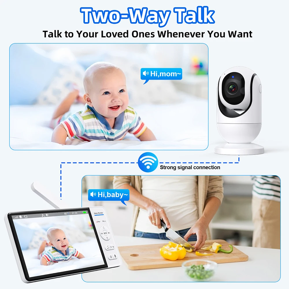 7.0'' Video Baby Monitor 720P  - Audio Music Video 리뷰 및 가격