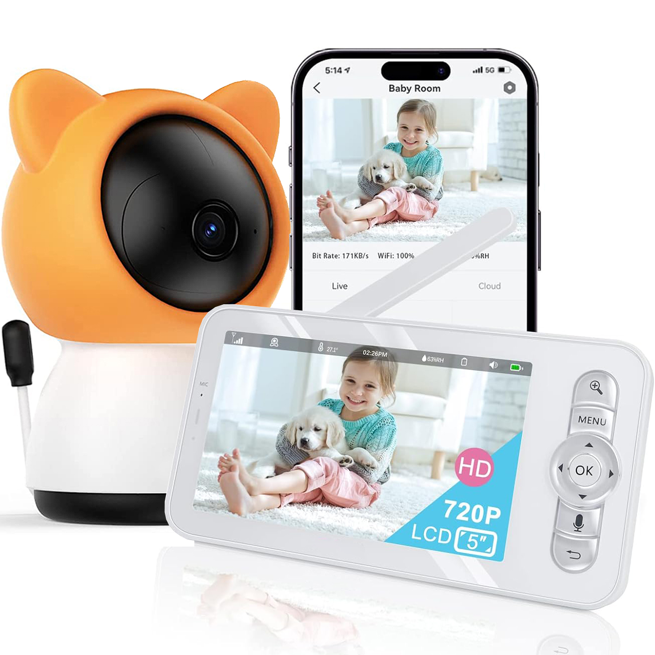 2K/3MP 5-inch Wireless Baby Mo - Audio Music Track 리뷰 및 가격