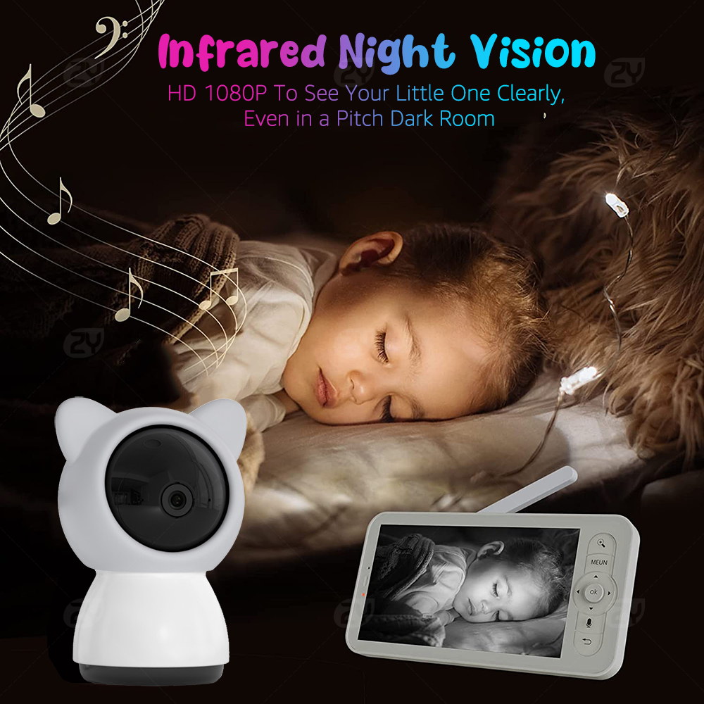 2K/3MP 5-inch Wireless Baby Mo - Audio Music Track 리뷰 및 가격