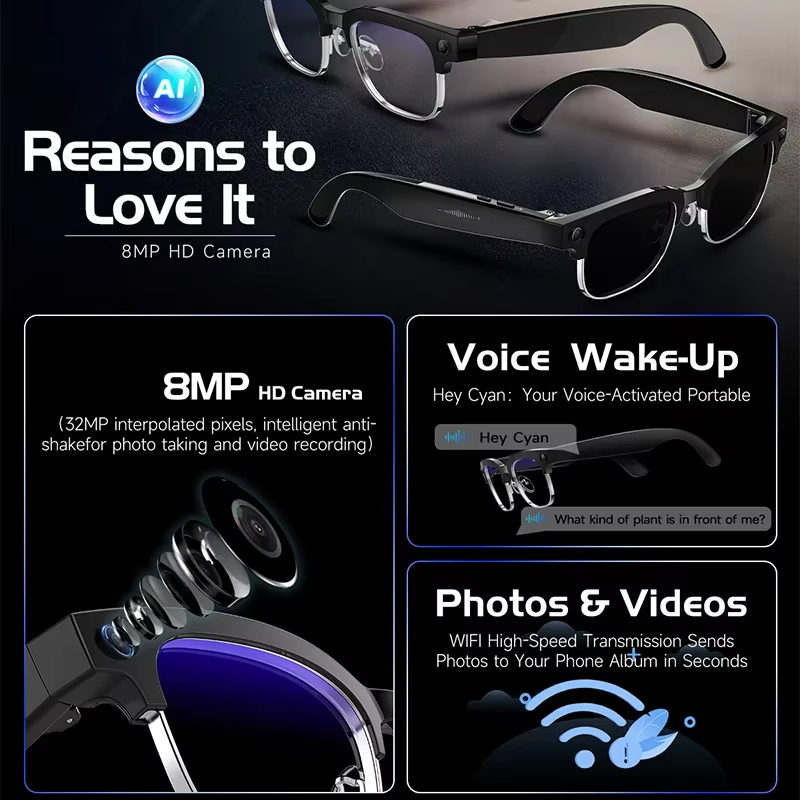 Smart Camera Glasses Photo and - Audio Music Video 리뷰 및 가격