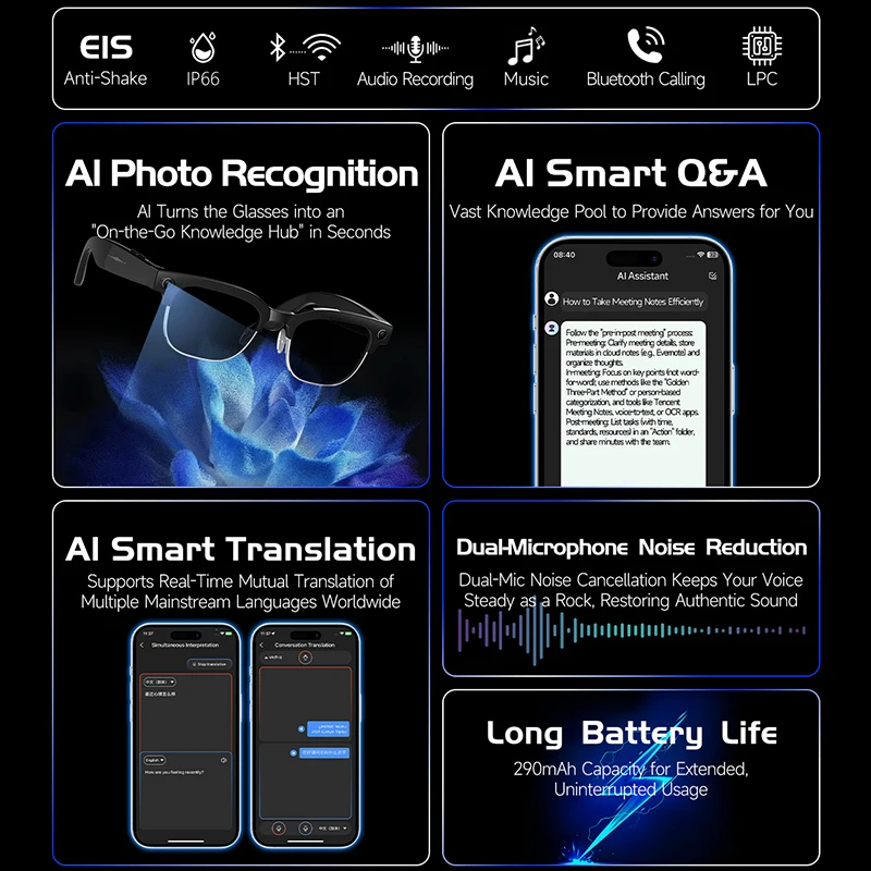 Smart Camera Glasses Photo and - Audio Music Video 리뷰 및 가격