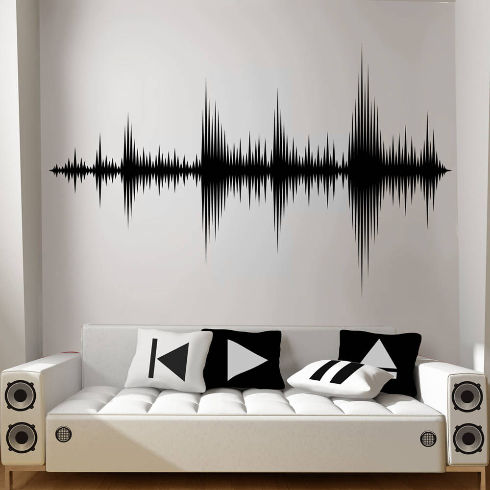 Audio Wave Wall Decal Sound Wa - Audio Music Wallpaper 리뷰 및 가격