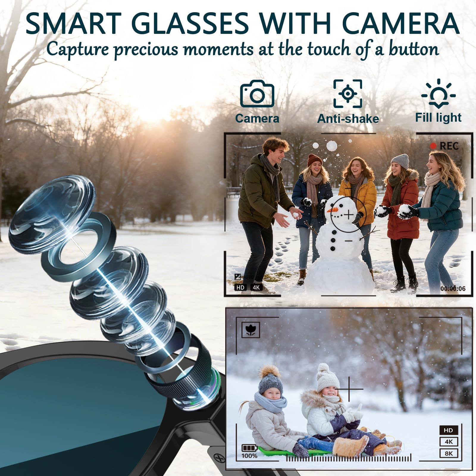 Black Smart Ai Glasses for Men - Audio Music Video 리뷰 및 가격