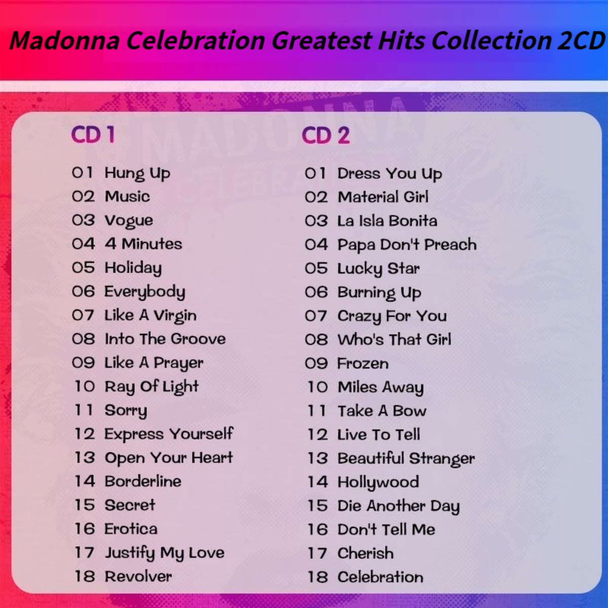 Madonna Celebration The Ultima - Audio Musically 리뷰 및 가격