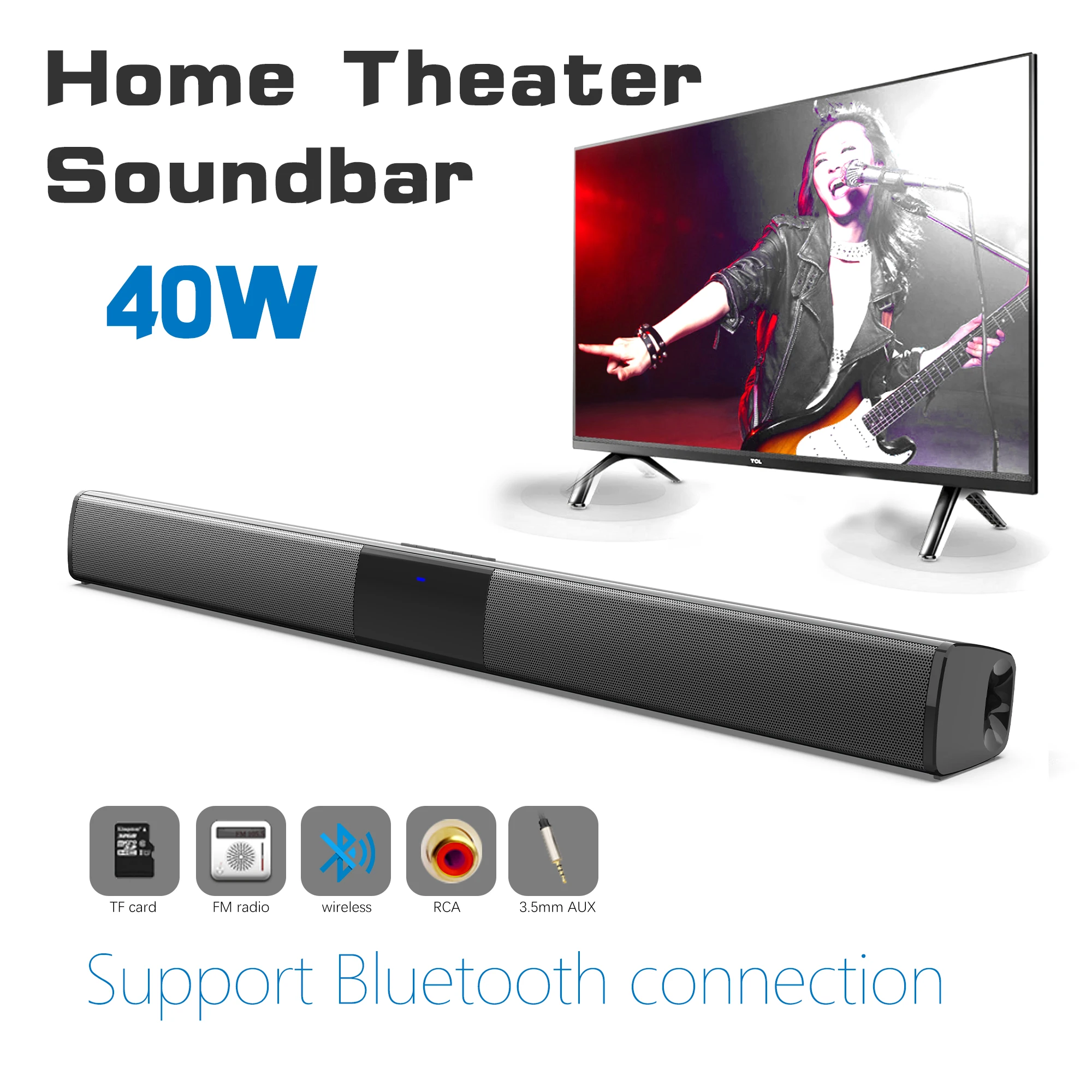 40W High Power Soundbar for TV - Audio Music Generator 리뷰 및 가격