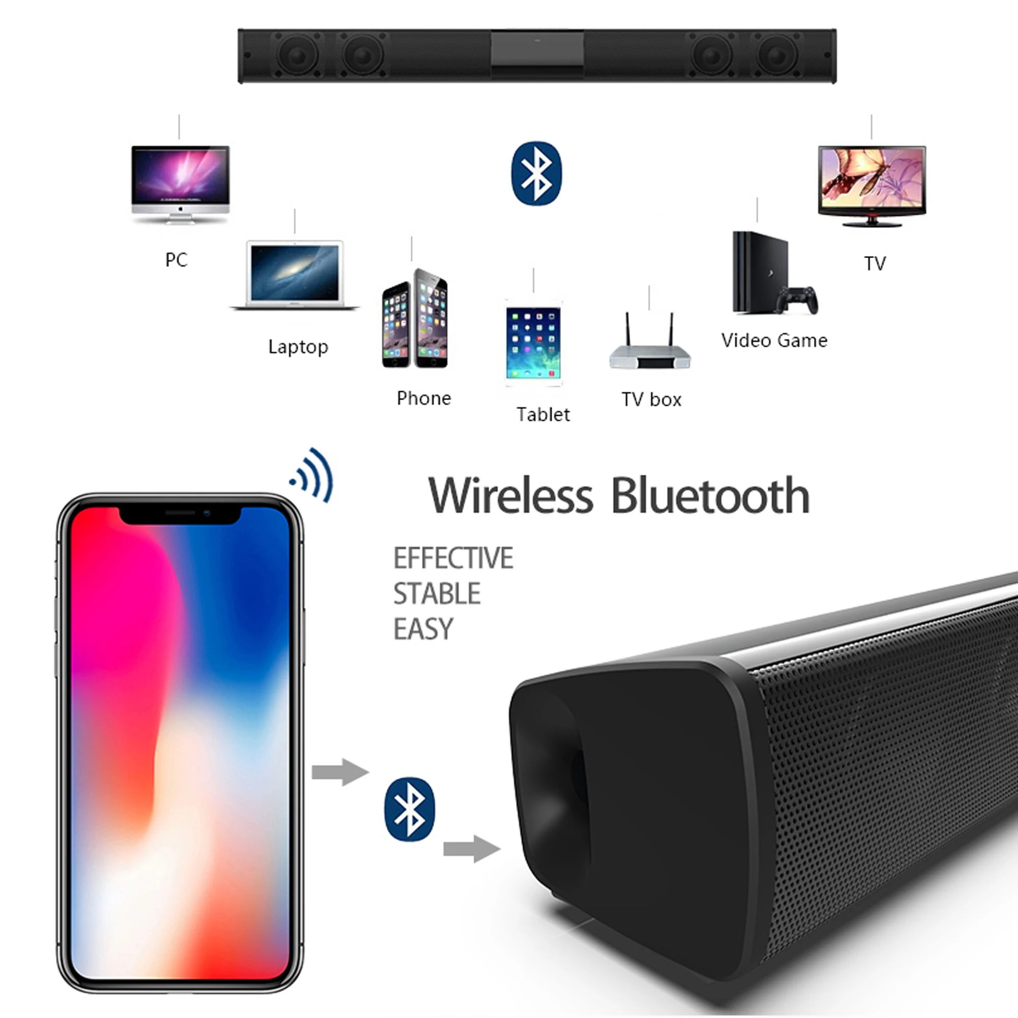 40W High Power Soundbar for TV - Audio Music Generator 리뷰 및 가격