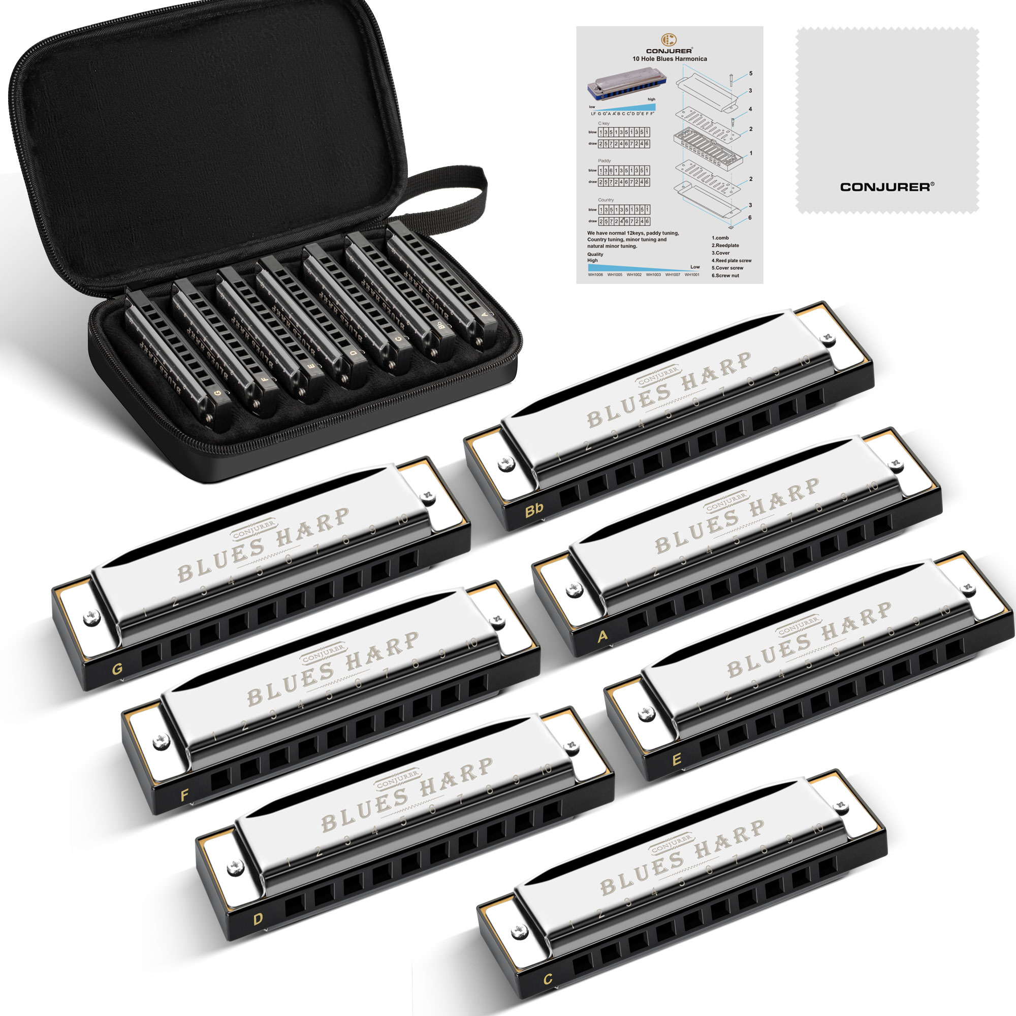 Conjurer 10 hole blues harmoni - Harmonica 10 Hole 리뷰 및 가격