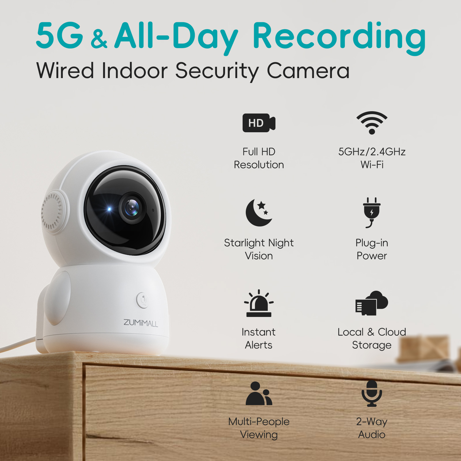 ZUMIMALL Wired security Camera - Audio Music Track 리뷰 및 가격