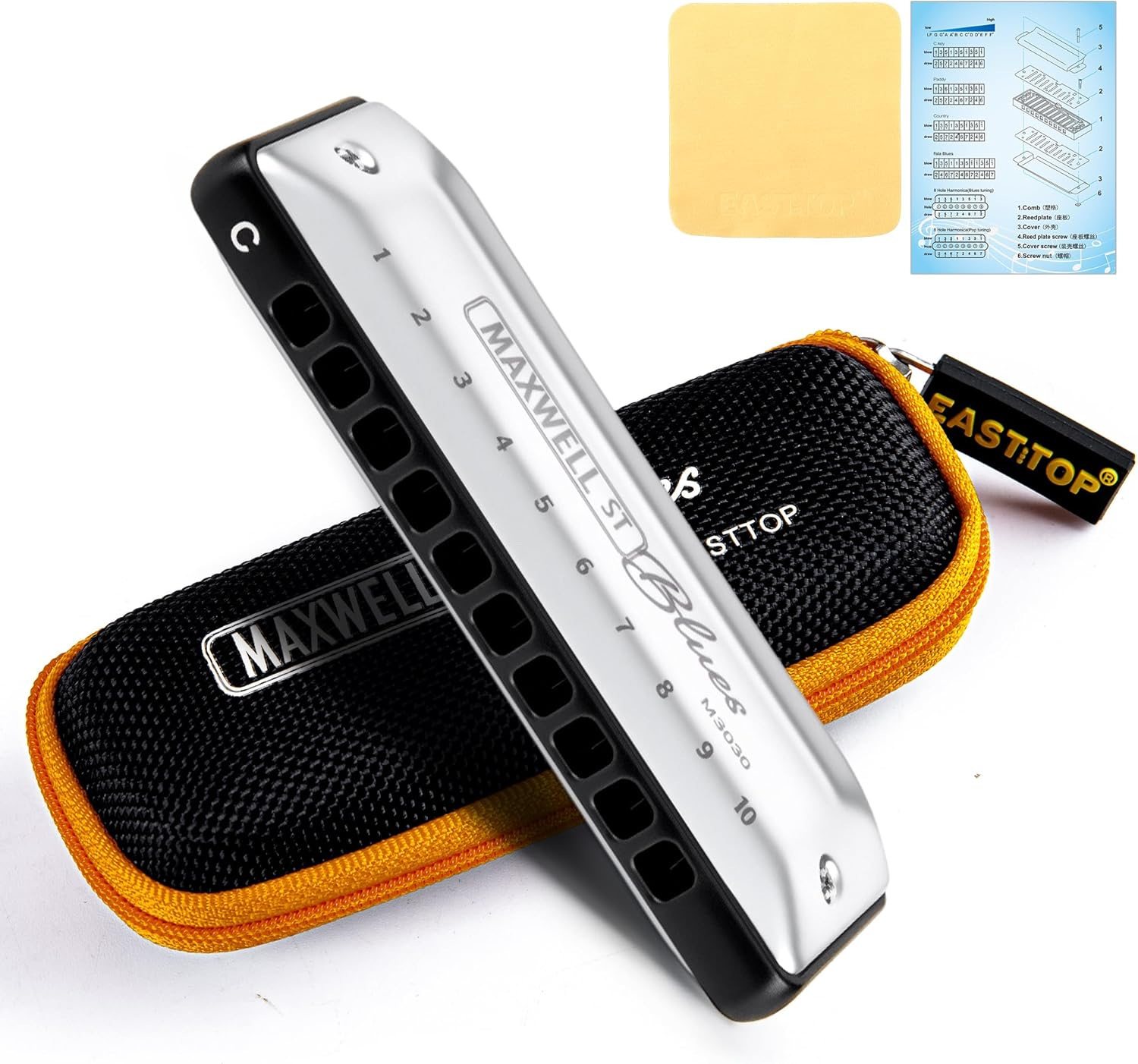 East top MAXWELL ST Blues Harm - Harmonica 10 Hole 리뷰 및 가격