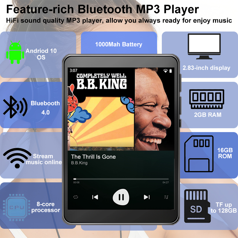 WiFi MP3 Player Andriod 10 Spo - Mp3 Audio Music Download 리뷰 및 가격